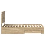 vidaXL Cadre de lit avec tiroir Sonoma Chêne et Argent 75 x 190 cm