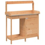 vidaXL Table de rempotage avec armoire marron bois massif de sapin