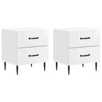 vidaXL Cabinet de chevet 2 Pièces Blanc brillant 43 x 34 5 x 47 5 cm