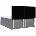 vidaXL Sommier à lattes de lit avec matelas Gris clair 180x200cm Tissu