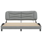 vidaXL Cadre de lit avec LED sans matelas Hvar gris clair 180x200 cm tissu