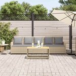 vidaXL Canapé de jardin avec coussins 5 places beige résine tressée