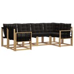 vidaXL Ensemble de canapés d'extérieur 6 pc Blanc et noir