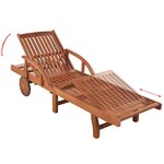 vidaXL Chaise longue avec coussin Bois d'acacia solide