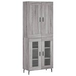 vidaXL Buffet haut Sonoma gris 69 5x34x180 cm Bois d'ingénierie