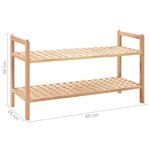 vidaXL Étagère à chaussures Bois de noyer massif 69 x 26 x 40 cm