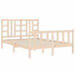 vidaXL Cadre de lit avec tête de lit 140x190 cm bois massif