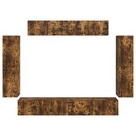 vidaXL Meuble TV 8 Pièces Chêne fumé