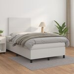 vidaXL Sommier à lattes de lit avec matelas blanc 120x190cm similicuir