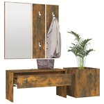 vidaXL Ensemble de meubles de couloir Chêne fumé Bois d'ingénierie