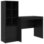 vidaXL Bureau avec rangement chêne noir bois d'ingénierie