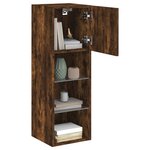 vidaXL Meuble TV avec lumières LED chêne fumé 30 5x30x90 cm