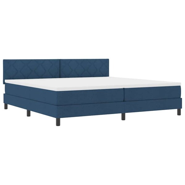 vidaXL Lit à ressorts avec matelas avec LED Bleu 200 x 200 cm tissu