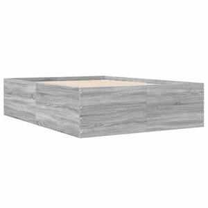 vidaXL Cadre de lit sonoma gris 120x200 cm bois d'ingénierie