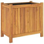 vidaXL Jardinière avec doublure 54x31x50 cm bois massif d'acacia