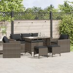 vidaXL Salon de jardin 6 Pièces avec coussins gris résine tressée