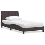 vidaXL Lit avec matelas marron foncé 100x200 cm tissu