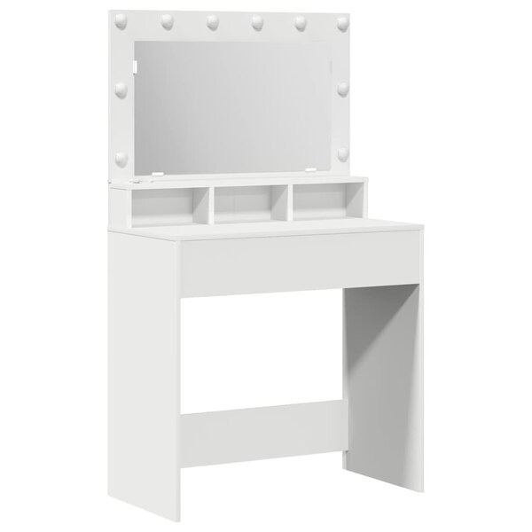 vidaXL Coiffeuse avec étagère Blanc 79 x 41 x 135 cm Bois d'ingénierie