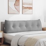 vidaXL Coussin de Dos Gris nuage 160 x 24 x 50 cm tissu