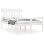 vidaXL Lit pour personne âgée sans matelas blanc 140x200cm bois massif