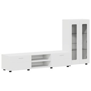 vidaXL Ensemble meuble TV avec tiroir FLORIN Blanc Bois d'ingénierie