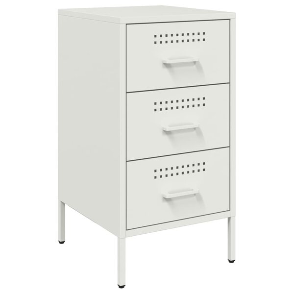 vidaXL Table de chevet blanc 36x39x68 cm acier laminé à froid