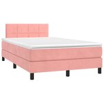 vidaXL Sommier à lattes de lit avec matelas Rose 120x200 cm Velours