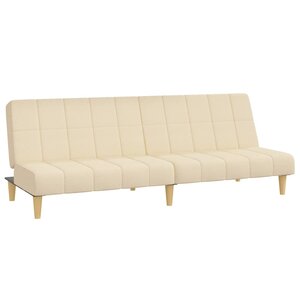 vidaXL Canapé-lit à 2 places crème tissu