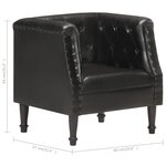 vidaXL Fauteuil Noir Cuir véritable