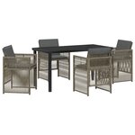 vidaXL Ensemble de salle à manger pour jardin 5 Pièces Gris Poly rotin