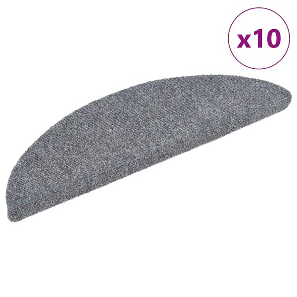 vidaXL Tapis autoadhésifs de marches 10 Pièces Gris clair 56x17x3 cm