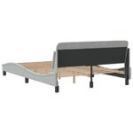 vidaXL Cadre de lit Dover gris clair 137x190 cm velours