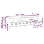 vidaXL Meuble TV rose 135x39x43 5 cm acier laminé à froid
