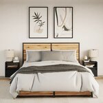 vidaXL Tables de chevet murales avec lumières LED 2 Pièces noir