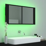 vidaXL Armoire à miroir de salle de bain LED Noir 90x12x45 Acrylique