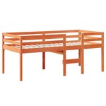 vidaXL Lit haut avec toit cire marron 80x200 cm bois de pin massif