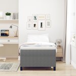 Lit à ressort vidaXL Gris clair 100x200 cm en tissu velours côtelé