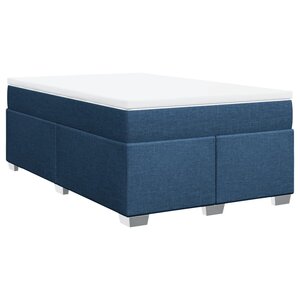 vidaXL Sommier à lattes de lit avec matelas bleu 120x190 cm tissu