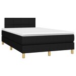 vidaXL Sommier à lattes de lit avec matelas Noir 120x200 cm Tissu