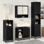 vidaXL Ensemble de mobilier de salle de bain 3 Pièces Chêne noir