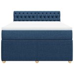 vidaXL Sommier à lattes de lit avec matelas Bleu 140x200 cm Tissu
