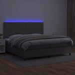 vidaXL Sommier à lattes de lit avec matelas et LED Gris 200x200 cm