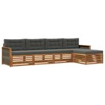 vidaXL Ensemble de canapés d'extérieur 5 Pièces Naturel et Anthracite