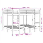 vidaXL Lit superposé triple blanc 160x200/80x160 cm bois de pin massif