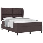 Lit Box Spring vidaXL avec Matelas en Marron Foncé  140x190 cm Tissu