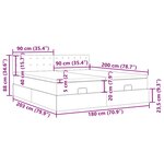 VidaXL Cadre de lit ottoman avec matelas taupe 180x200 cm tissu