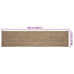 vidaXL Tapis Naturel et noir 60 x 250 cm Jute