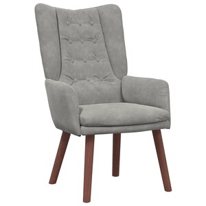 vidaXL fauteuil Gris clair 63 x 67 x 94 cm Velours