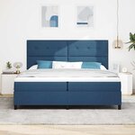 vidaXL Lit à ressorts avec matelas Bleu 200 x 200 cm tissu