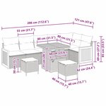 vidaXL Ensemble de canapé de jardin 9 Pièces Gris 80 x 80 x 71 cm